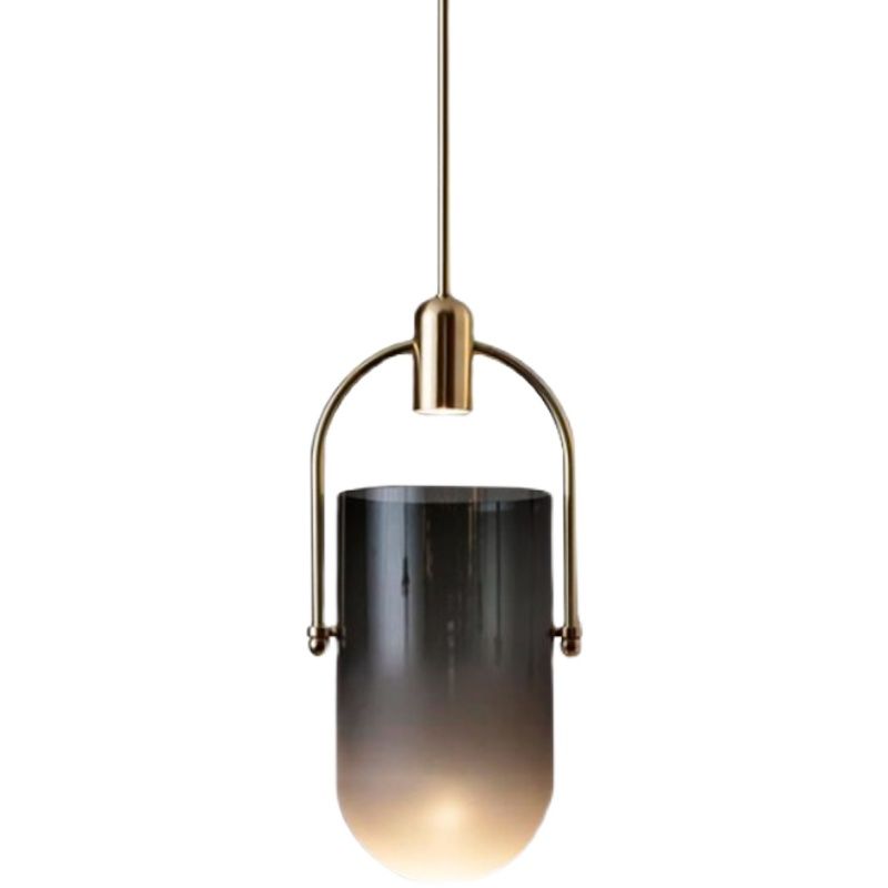 Unique Shape Contemporary Hanging Light Fixture with Glass Shade for Drawing Room