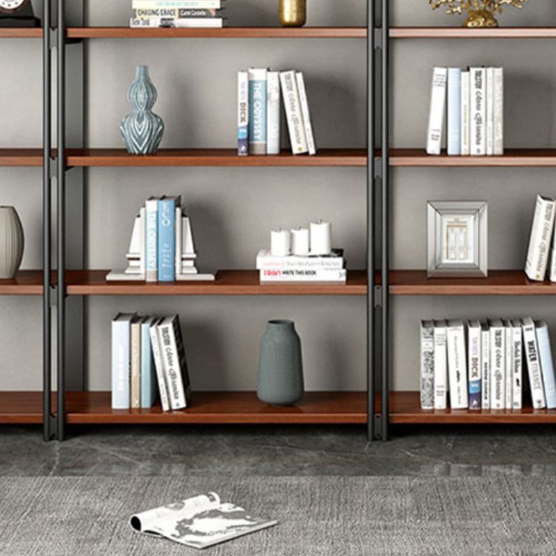 Wooden Etagere Bookcase Contemporary Natural Open Back Bookshelf