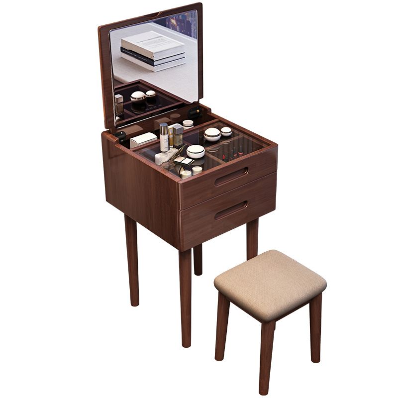 Contemporary Solid Wood Make-up Vanity Home Vanity Desk with 2 Drawers