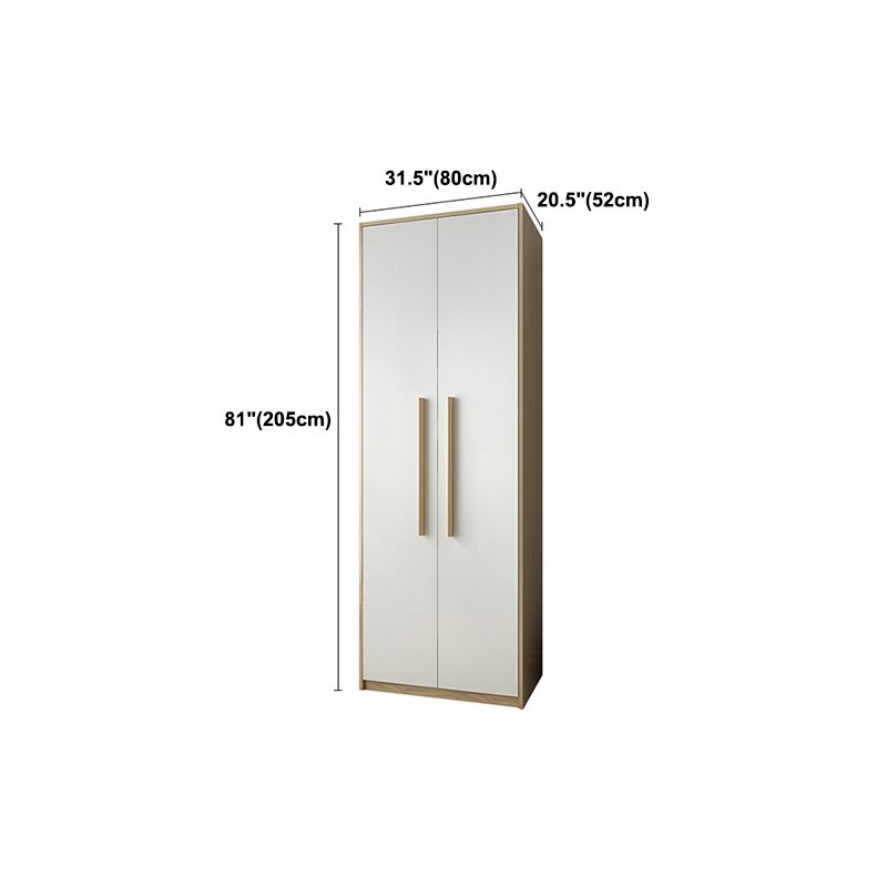 Contemporary White Storage Cabinet for Bedroom Manufactured Wood Hinged Door Cabinet