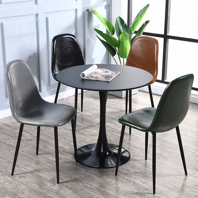 Chaises de salle à manger de style nordique, chaises latérales sans accoudoirs pour cuisine avec pieds en métal