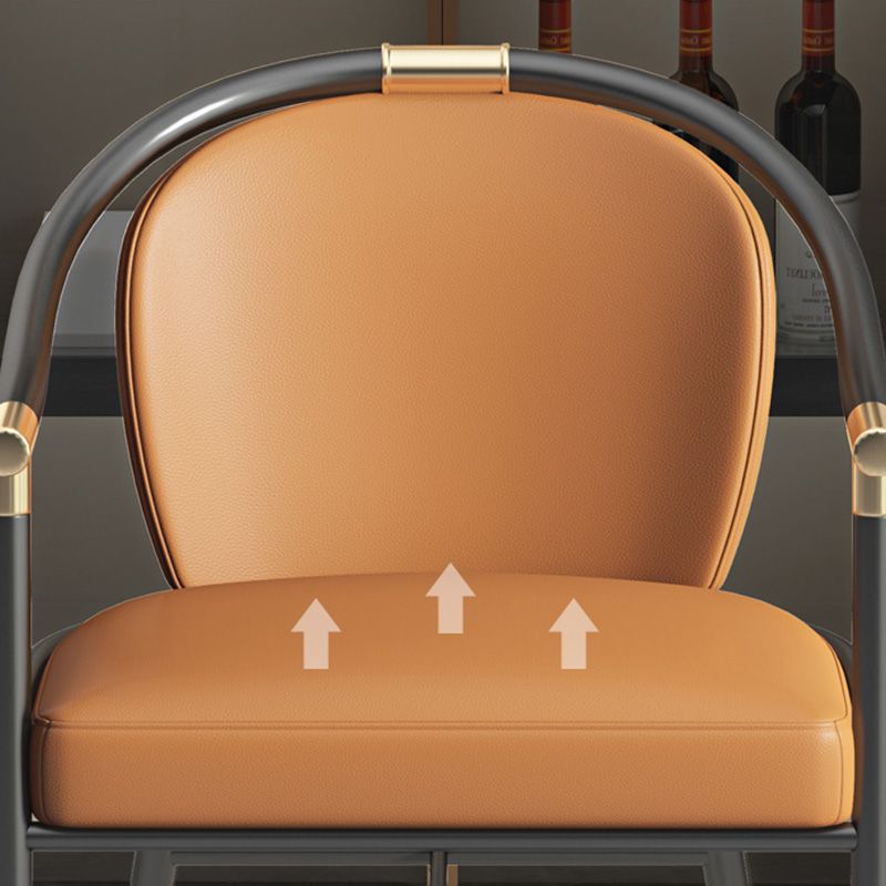 Contemporary Metal Dining Room Chair Arm Upholstered Side Chairs for Home Use