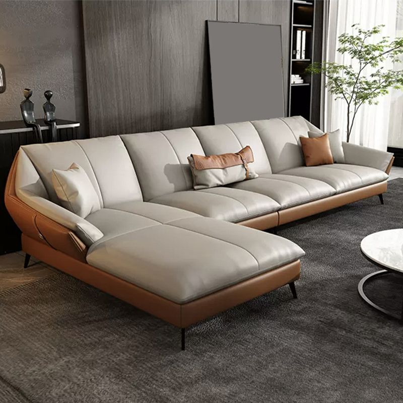 Contemporary Cushions Flared Arm Faux Leather Stationary Seating