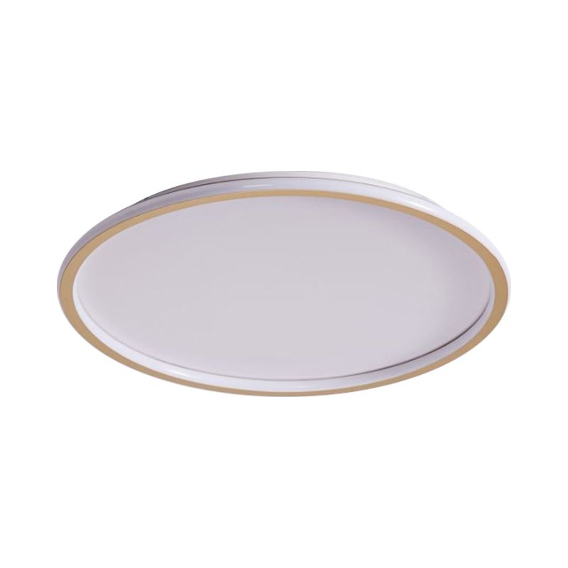 Disc Thin Ceiling Light Fixture Simple Style Metal Living Room LED Flushmount Lighting in Gold, 12"/19.5"/23.5" W