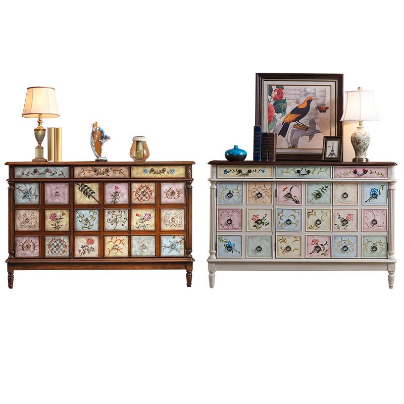 Industrial Storage Cabinet with Solid Wood Drawers and Doors