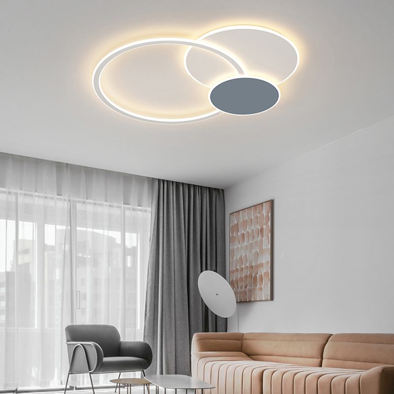 Luminaires encastrés modernes en métal blanc avec abat-jour en silicone