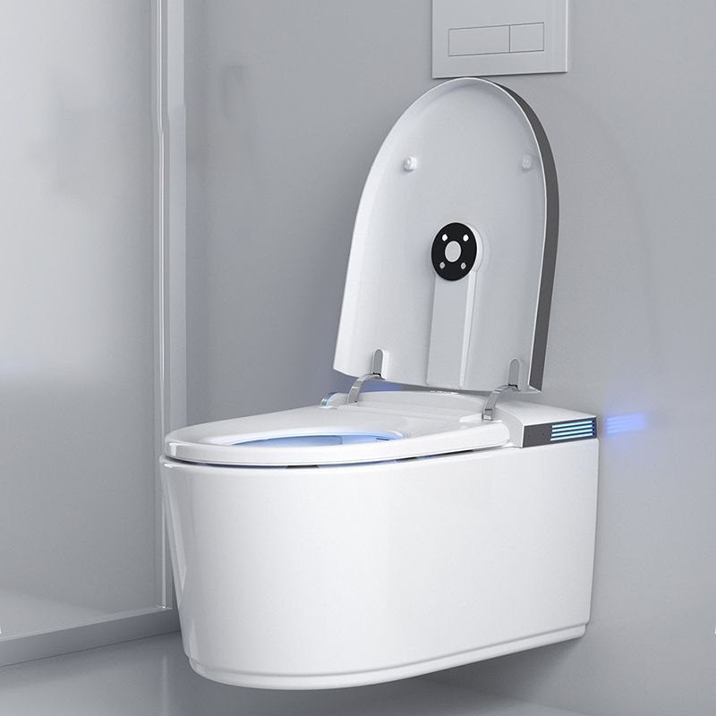 Modern White Gravity Flush Toilet One-Piece Wall Mount Toilet for Bathroom