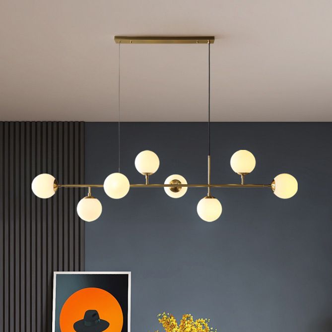 Modern Island Light Minimalist Glass Hanging Light for Dining Room