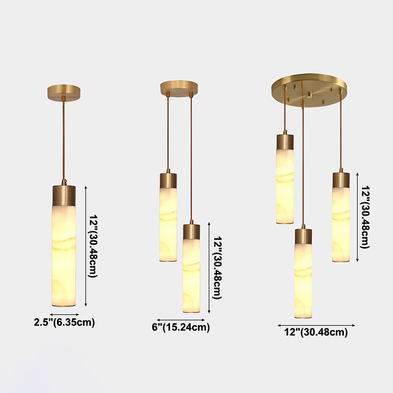 Luce a sospensione per tonalità a strisce nordica, marmo minimalista con luce appesa in ottone