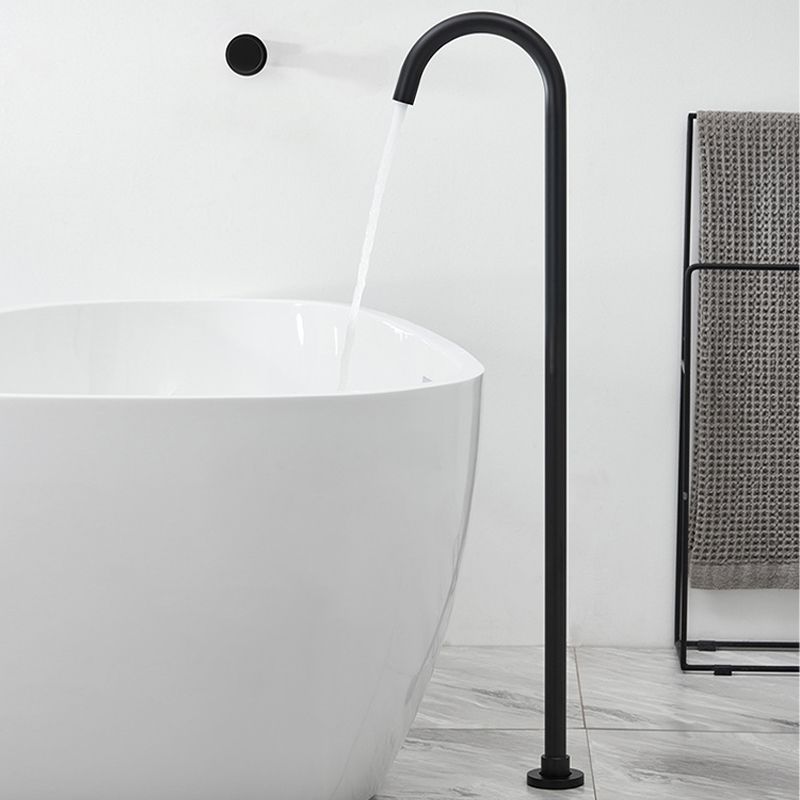 Modern Freestanding Tub Filler Brass 1-Handle Floor Mounted Freestanding Bathtub Faucet