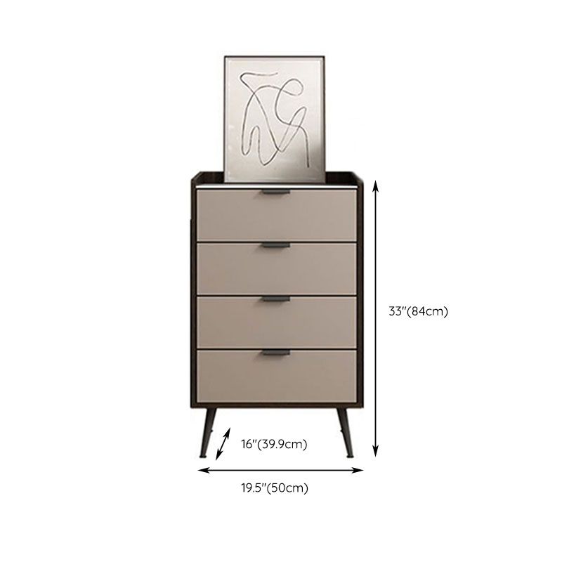 Contemporary Stone Chest Bedroom Vertical Storage Chest with Drawers