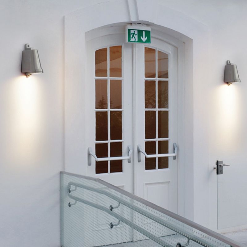 Modern Metal Wall Sconce Trapezoid Shape Wall Light with Glass Shade for Courtyard