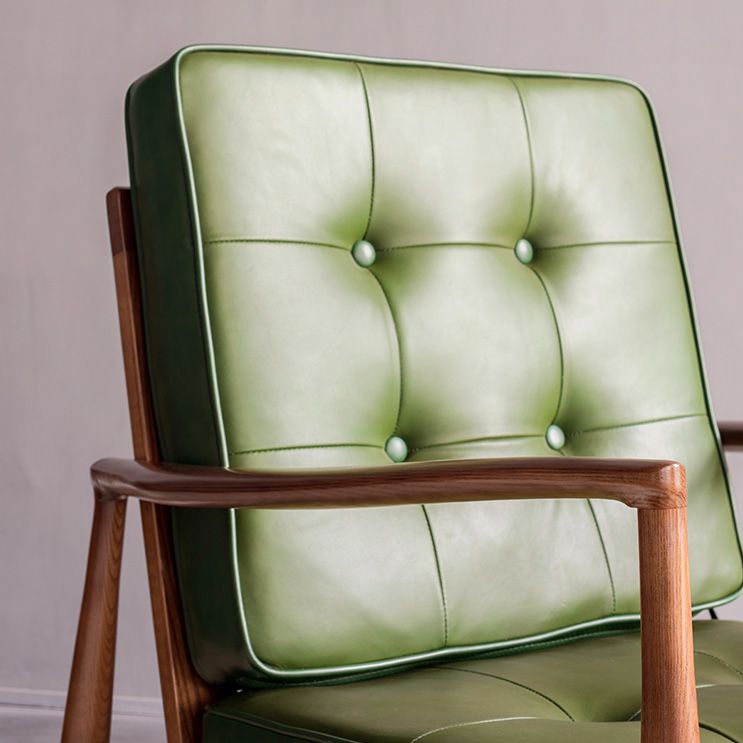 Basic Four Legs Lounge Chair Contemporary Tufted Cushions Accent Armchair