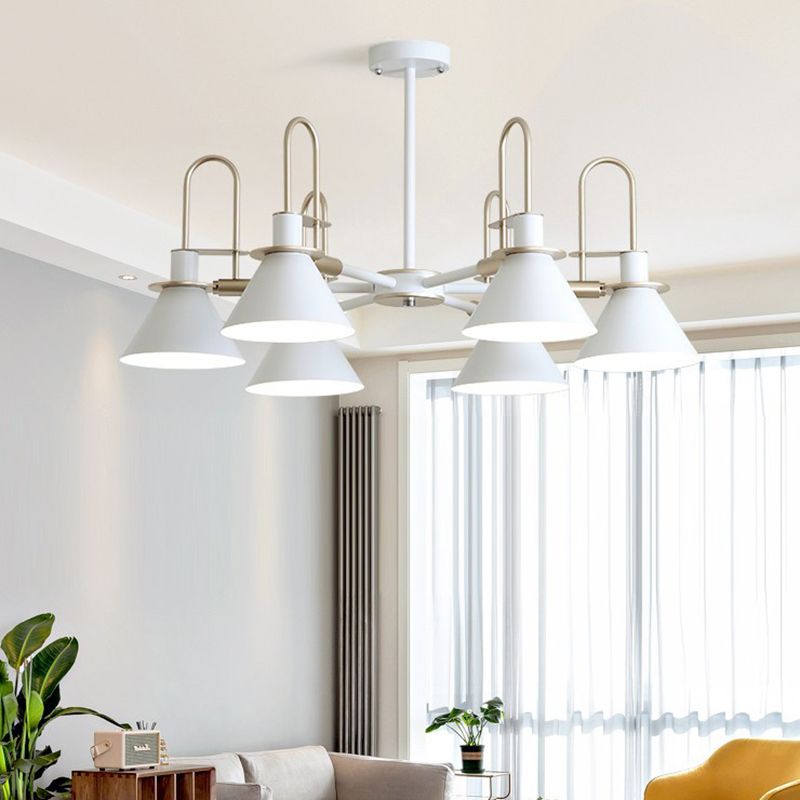 Trump Metal Hanging Chandelier Luz de colgante de suspensión modernista con diseño radial para dormitorio