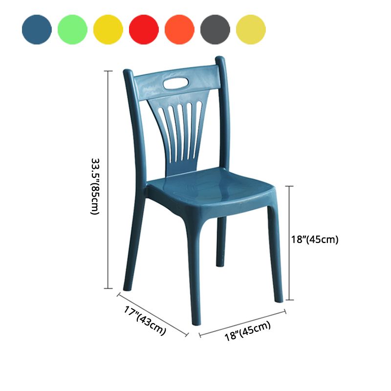 Sillas de comedor de estilo nórdico, silla auxiliar de plástico sin brazos para cocina (juego de 4)