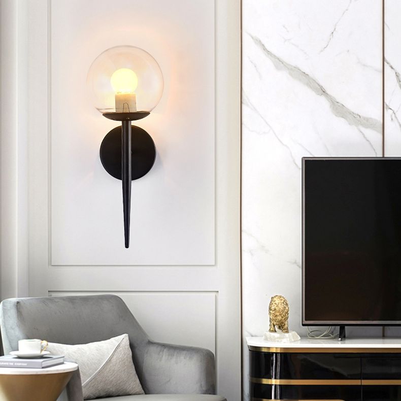 1-Licht nordischer Stil Metall Wandlampe Kugel Schatten Einfachheit Leuchte für Treppenflure