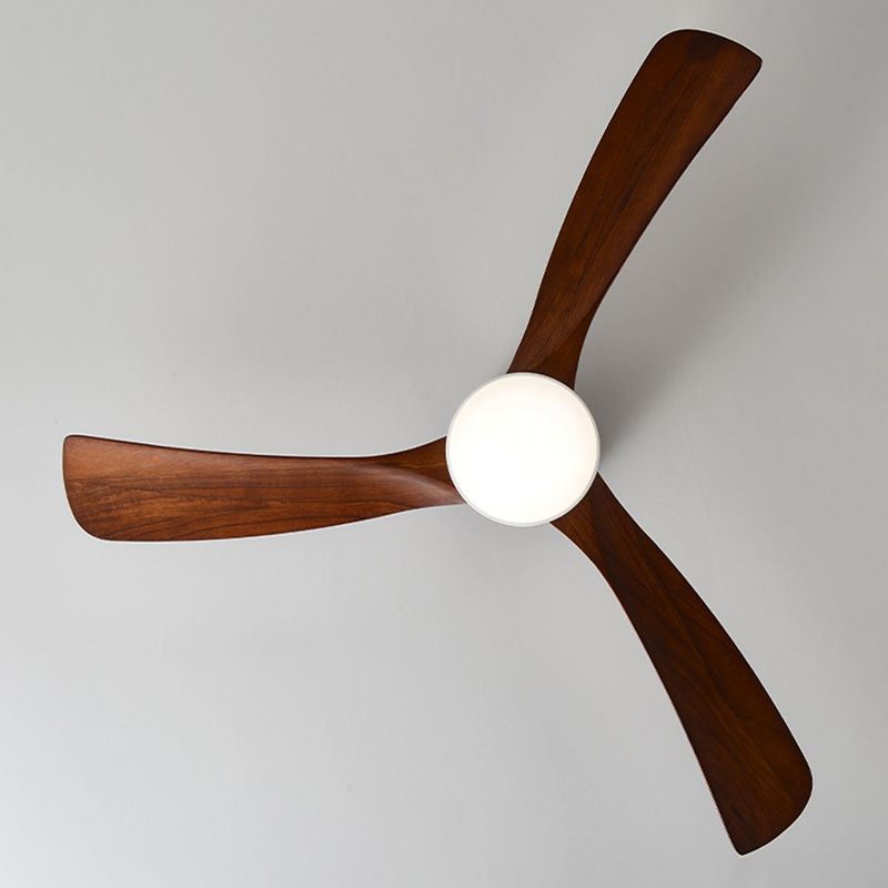 Nordic Style LED Ceiling Fan 3-Blade Fan Lighting with Wood for Restaurant