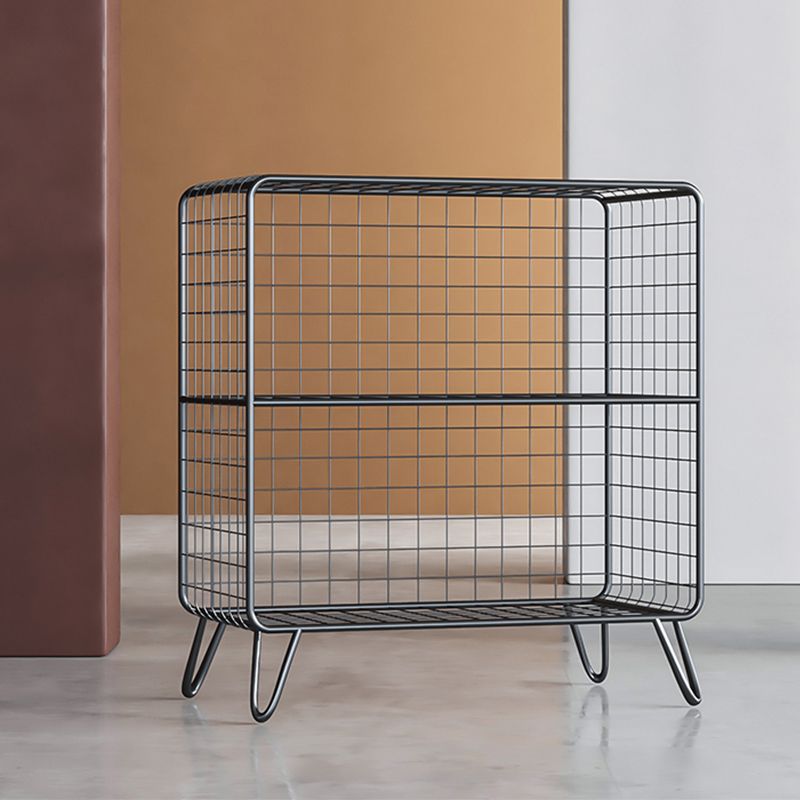 11.81" W Glam Antique Finish Shelf Bookcase Metal Book Shelf with Rectangular Shelves