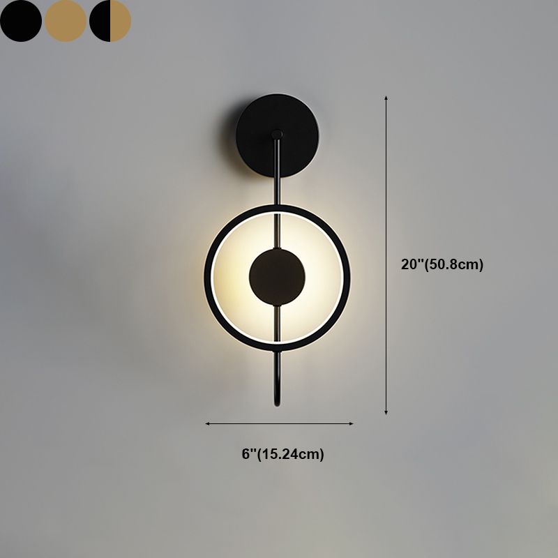 Round Shape Metal Wall Sconce Modern Style 1 Light Wall Mount Lighting