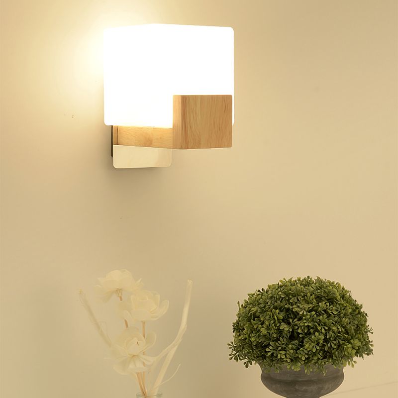 Lampada da parete moderna per parete geometrica 1 muro di vetro 1 luci di applique a parete leggera in bianco