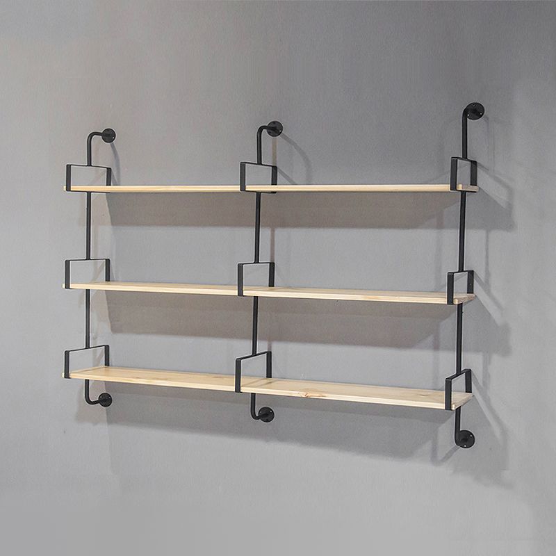 Wooden Floating Storage Bookshelf Modern Home Office Bookcase