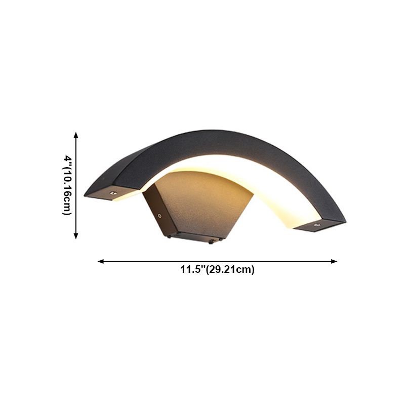Moderne Stil Aluminium Wandleuchten Arc Form 11,5 "breites LED -Wandlicht für Outdoors