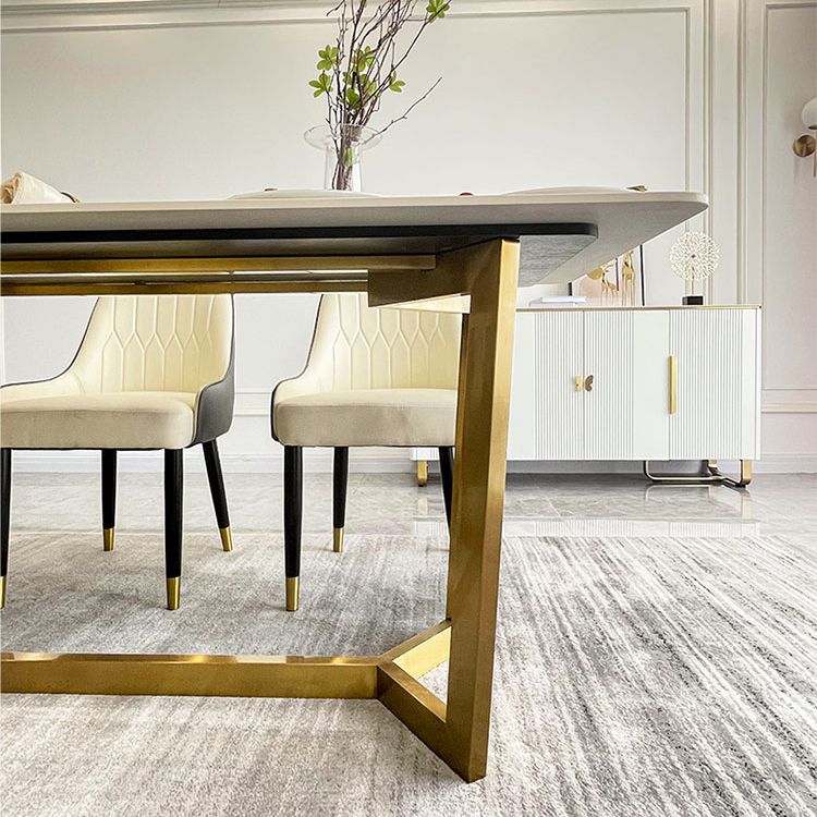 Dining Room Sets Scandinavian Metal Frame Dining Table Rectangle Formal Dinette Set for Home