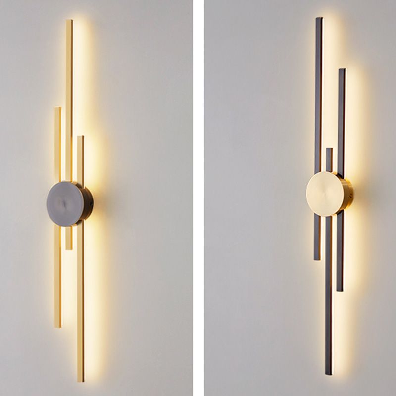 Moderne geometrische Wandleuchte mit mehrköpfiger Wohnzimmerwandhalterung mit Metallschatten