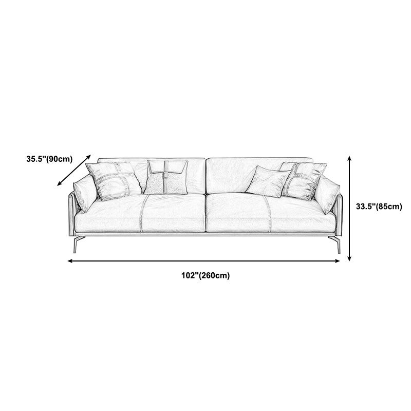 Stain Resistant Bench Seating Leather Standard Cushions Settee Furniture in Grey