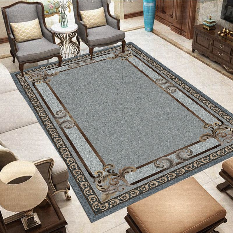 Funky Medallion Print Rug European Style Rug Polyester Stain Resistant Area Carpet for Living Room