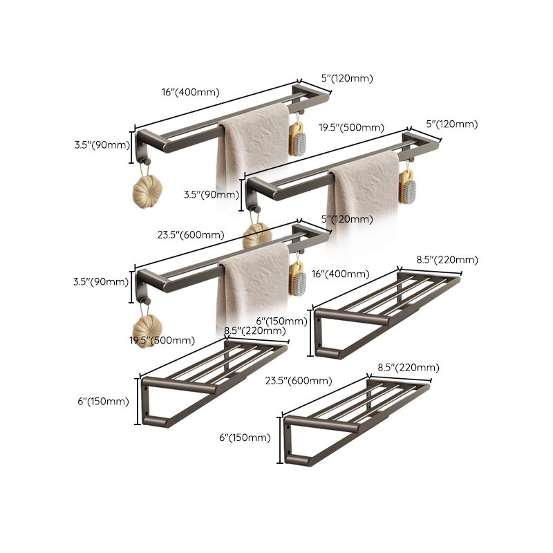 Contemporary Bathroom Accessory As Individual Or As a Set in Grey