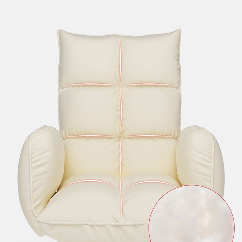 Contemporary Upholstered Office Chair with Padded Arms Leather Parsons Chair with Wheels