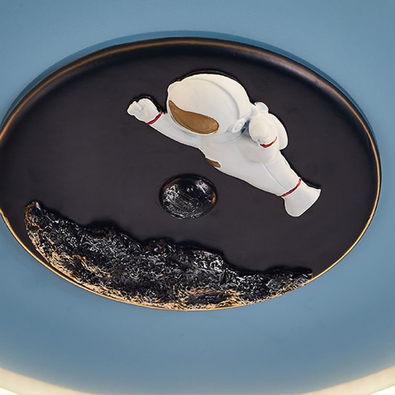 Children Room Flush-mount Lamp Creative Cartoon LED Ceiling Lamp in Blue