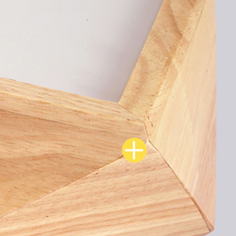 1 Light Geometric Flush Mount Contemporary Wood Flush Light for Bedroom