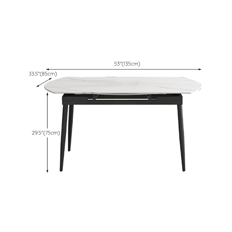 Round Dining Table Extendable Modern Dining Table for Dinner Room
