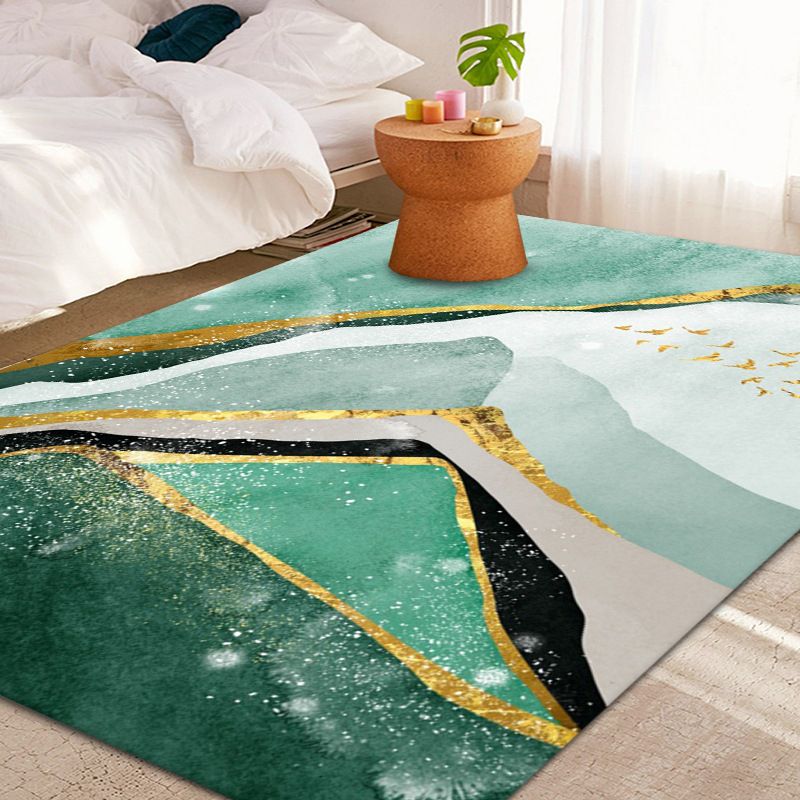 Luxurious Abstract Art Rug Individuality Modern Polyester Rug Colorful Easy Care Stain Resistant Carpet for Home Decor