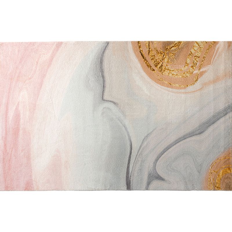 Stylish Abstract Rug Blue Minimalist Rug Polyester Pet Friendly Washable Non-Slip Area Rug for Bedroom