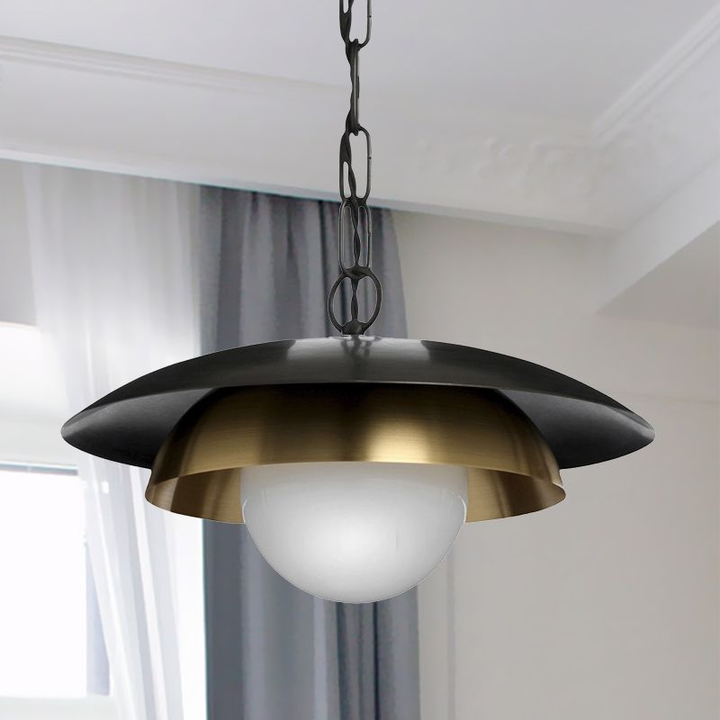 Plafonnage à balle en métal Contemporain 1 tête en laiton suspendu luminaire pour porche