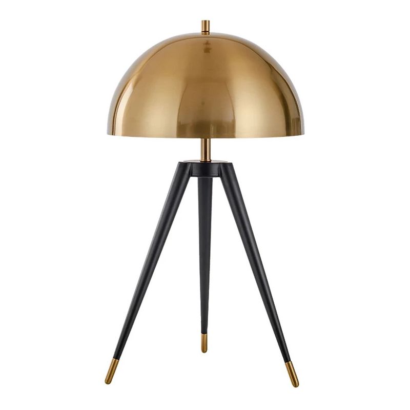 Gold Semi-Circle Table Lamp in Modern Luxury Style Electroplate Aluminium Desk Lamp for Bedroom