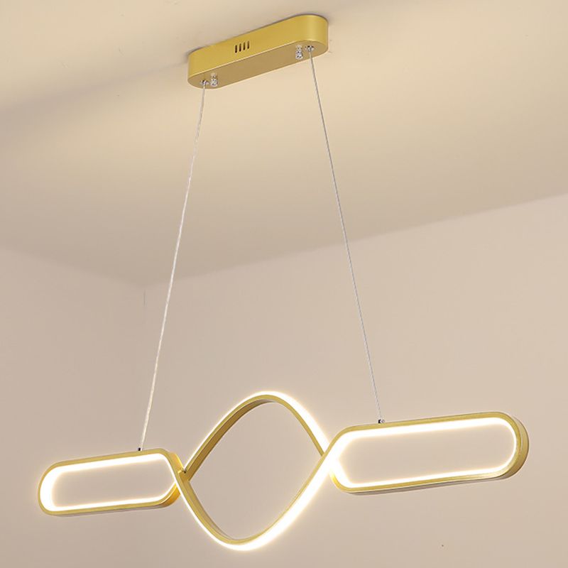 Linear Shape Island Pendant Contemporary Style Metal 1 Light Pendant Lighting Fixture