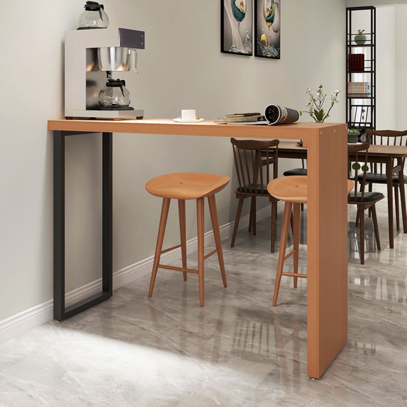 Rectangle Bar Pub Table Set 1/3 Pcs Solid Wood Bar Table and Backless Stools