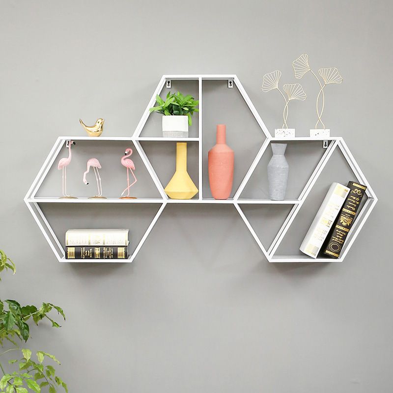 Industrial Metal Bookcase Floating 48.5"L Bookcase for Home Office