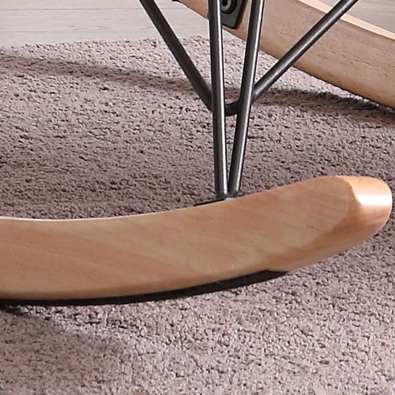 Modern Rocker Chair Metal Frame Dirt Resistant Spindle Rocker Chair with Cushions