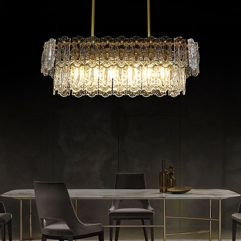 Rectangle Island Lighting Fixtures Modern Glass Island Lighting with Glass Shade