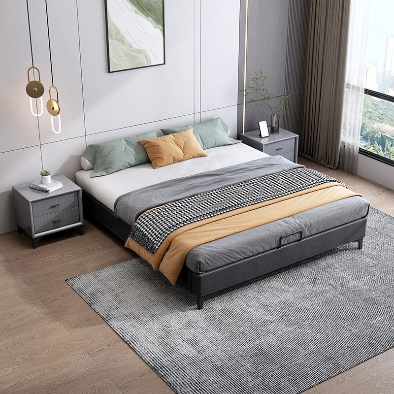 Contemporary 11.02 " Tall Wooden Frame Platform Bed for Bedroom