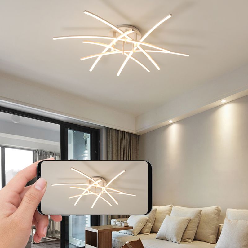 Style moderne linéaire plafonnier métal métal plafond multi-tête plafond pour restaurant