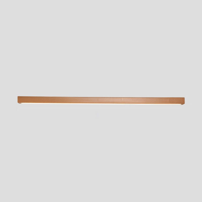 Linear Shape Wood Wall Light Modern Style 1-Light Wall Mount Lighting in Brown