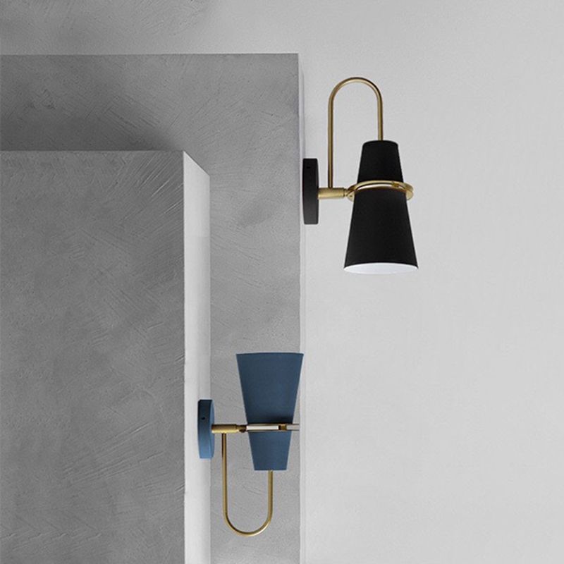 Nordic Style Iron Wall Mount Light Cylinder Shape Colorful Wall Lamp for Living Room