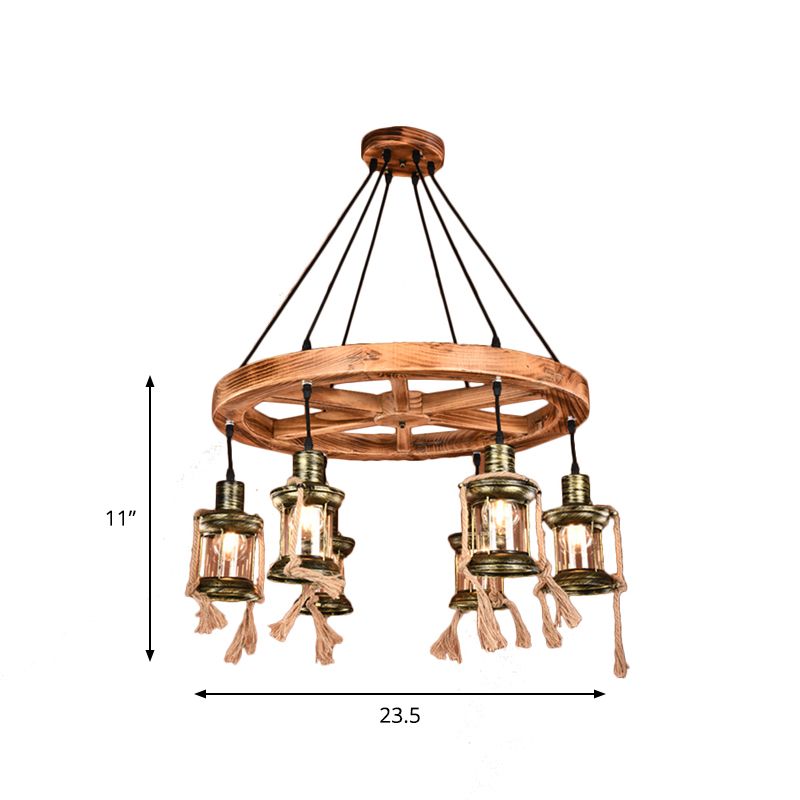 Lustre suspendu en métal suspendu en bronze côtier en bronze kérosène suspendu luminaire