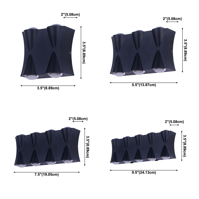 Lumière murale à LED géométrique en acrylique dans une application murale en aluminium de style créatif moderne pour les espaces extérieurs